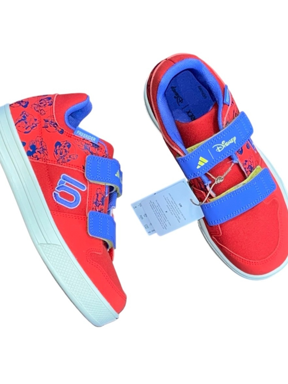 Adidas Disney Mickey Mourner Red Blue Freerider VCS Slip On Sneakers Shoes US 4Y